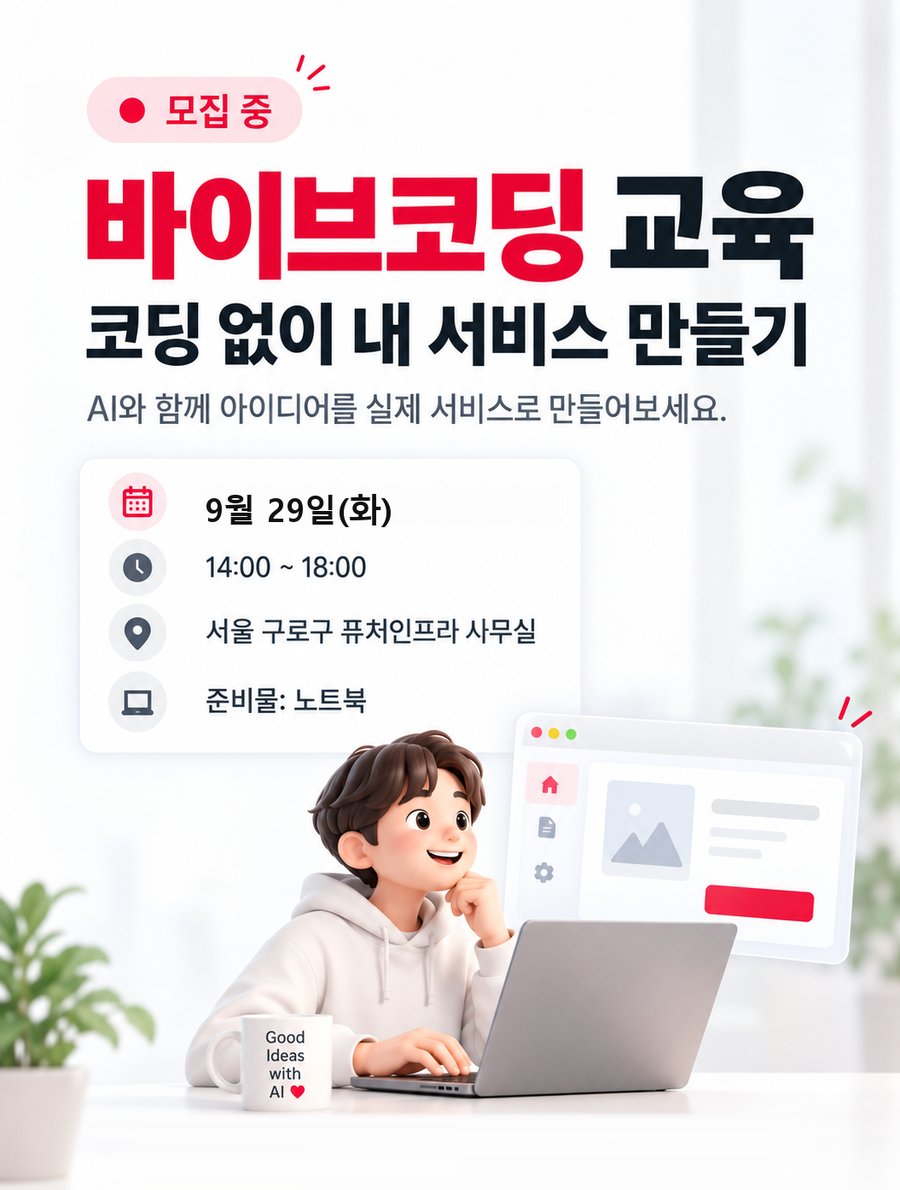 바이브코딩 교육(쎄오톡) — 9월 29일(화) 포스터